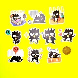 3/$20 Brand New 10x Sanrio Badtz Maru Waterproof Stickers